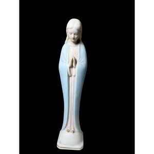 Vintage Praying Madonna Virgin Mother Mary  Figurine Porcelain 7”